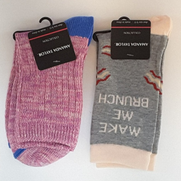 New With Tag, NWT, MAKE ME BRUNCH, 2 pair socks, - Picture 3 of 8
